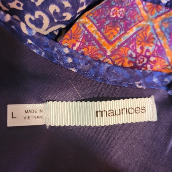 Maurices Boho Sundress Sz L Fit & Flare 27" Aztec Indie Coastal Beach Vacation - Picture 6 of 11